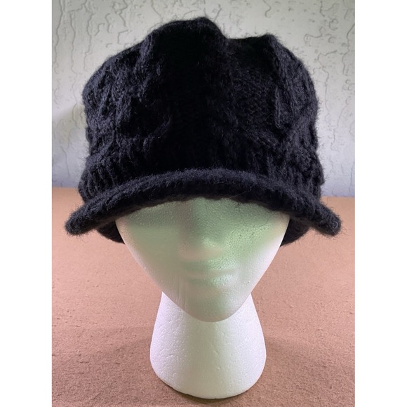 Comhats Accessories - Comhats Wool Knit Visor Beanie Hat for Women Womens One Size, 68294_Black